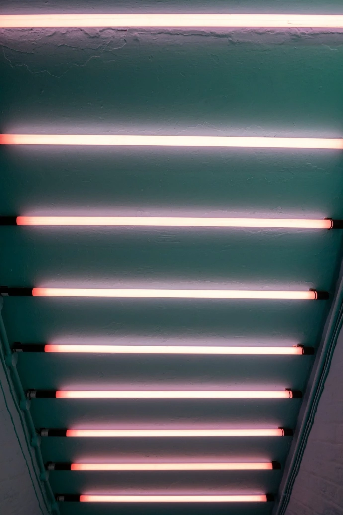 a ceiling that has a bunch of lights on it